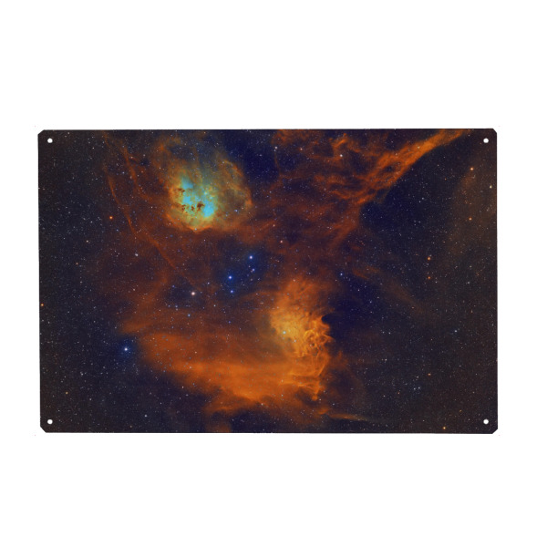 Metall Poster "FlamingStar" artboxONE - Galaxy - Universum,Weltall,Weltraum,Sterne,Nebel,Deepsky,Astro,Astronomie - Blechschild