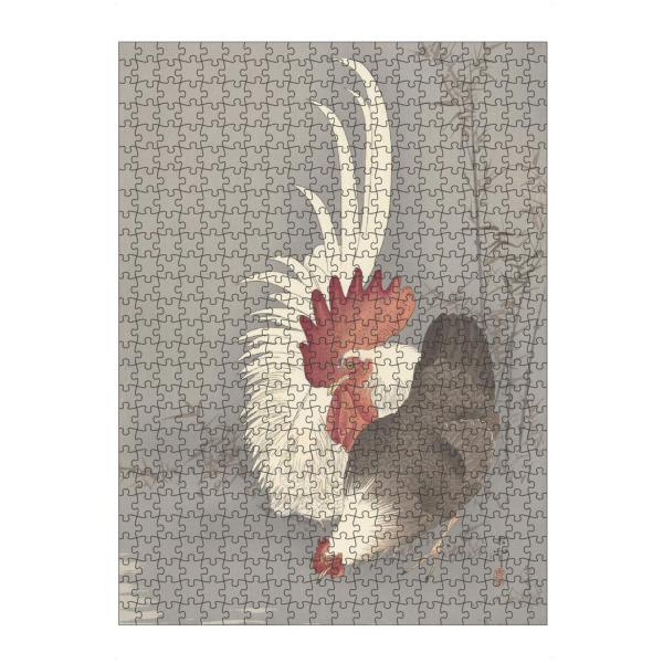 Puzzle Ravensburger "Hahn und Huhn" artboxONE - Natur,Tiere - Hahn,Huhn,Tier,Natur,Malerei,Gemälde,Kunst,Ohara,Koson,Japan - Bild hahn
