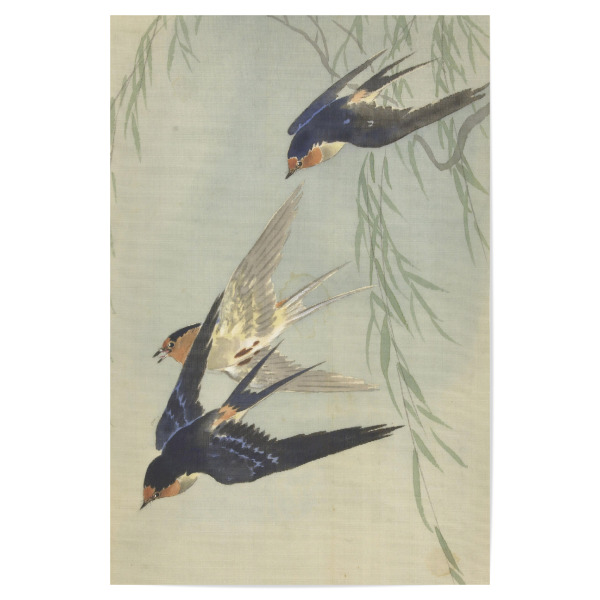 Poster "Drei Vögel im Flug" artboxONE - Natur,Tiere - Ohara,Koson,Vögel,Birds,Malerei,Gemälde,Kunst,Japan,Natur