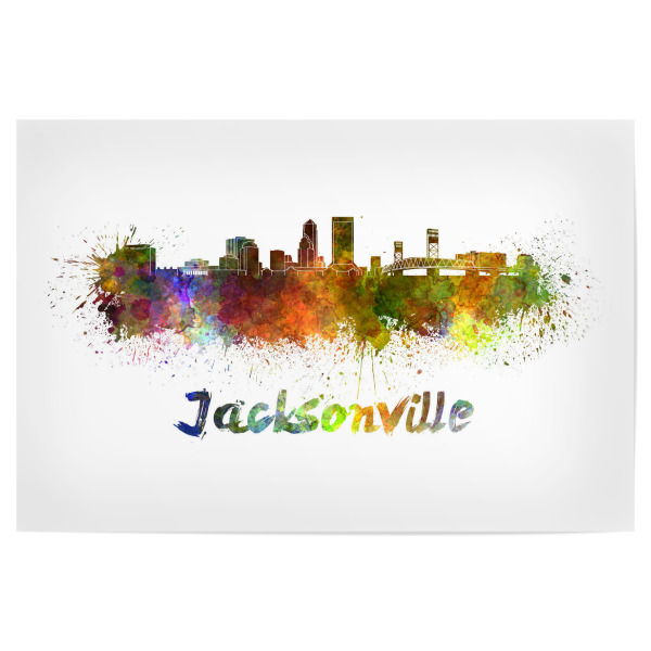 Poster 30x20 cm "JACKSONVILLE skyline in watercolor" artboxONE - Städte,Abstrakt,Architektur