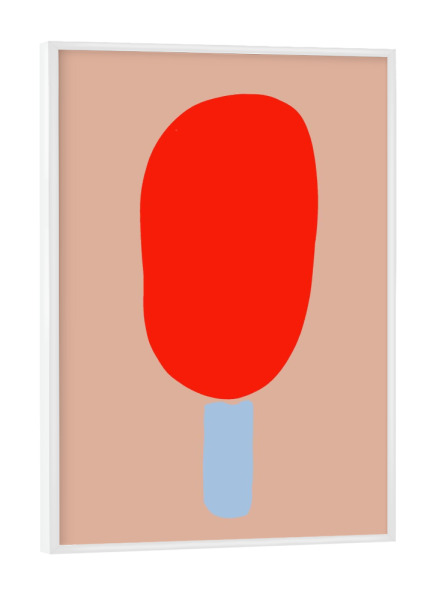 Poster mit weißem Rahmen "BUM BUM BAM BAM EIS" artboxONE - Essen & Trinken - Eis,Bumbum,Eiscreme,Sommer,Food,Essen,90er,Retro,Abstrakt,Abstract