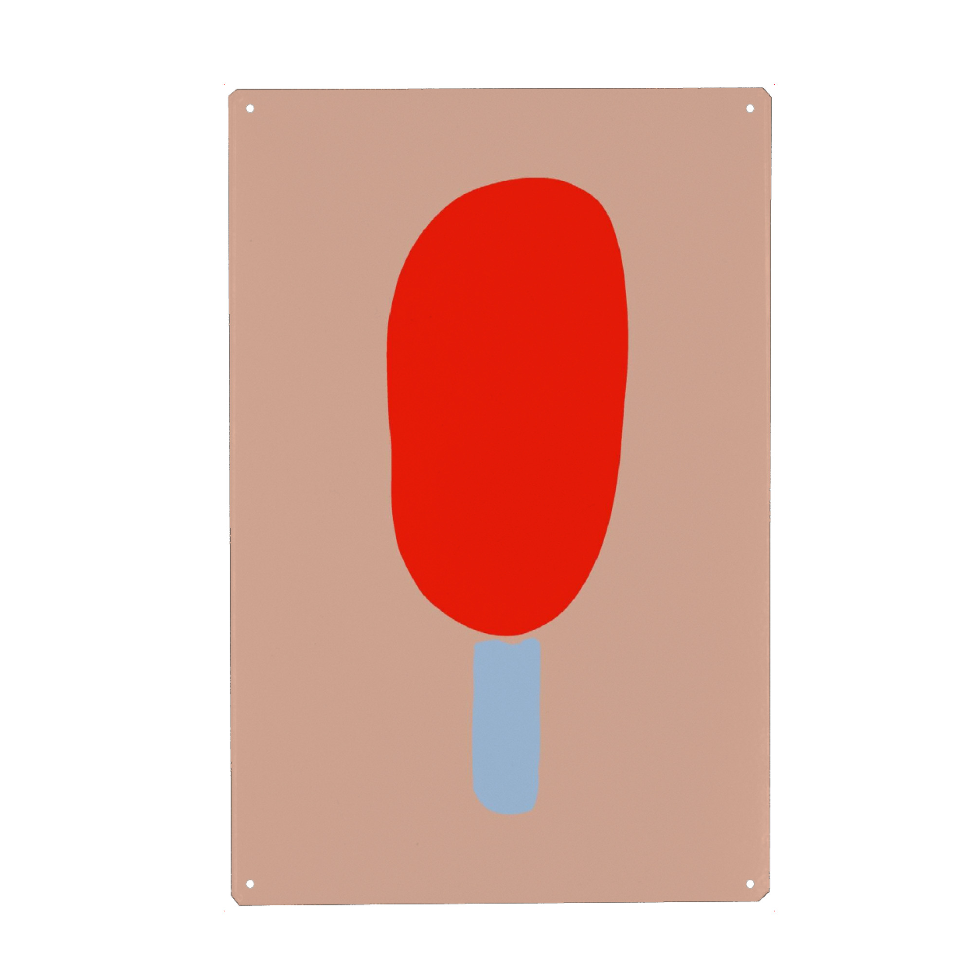Metall Poster "BUM BUM BAM BAM EIS" artboxONE - Essen & Trinken - Eis,Bumbum,Eiscreme,Sommer,Food,Essen,90er,Retro,Abstrakt,Abstract - Blechschild