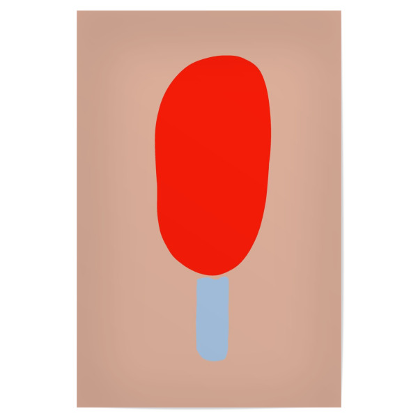Poster 30x20 cm "BUM BUM BAM BAM EIS" artboxONE - Essen & Trinken - Eis,Bumbum,Eiscreme,Sommer,Food,Essen,90er,Retro,Abstrakt,Abstract