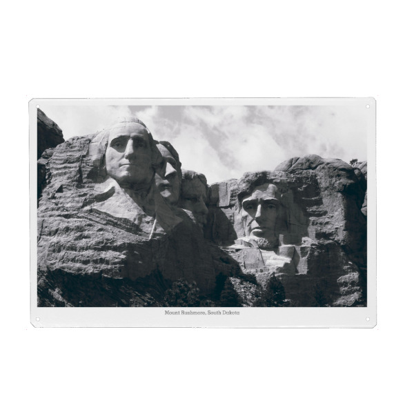 Metall Poster "Mount Rushmore in Süddakota" artboxONE - Reise,Schwarzweiß,Reise / Länder