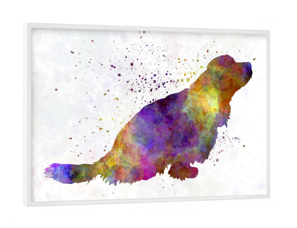 Poster mit weißem Rahmen "Sussex Spaniel in watercolor" artboxONE - Tiere,Abstrakt