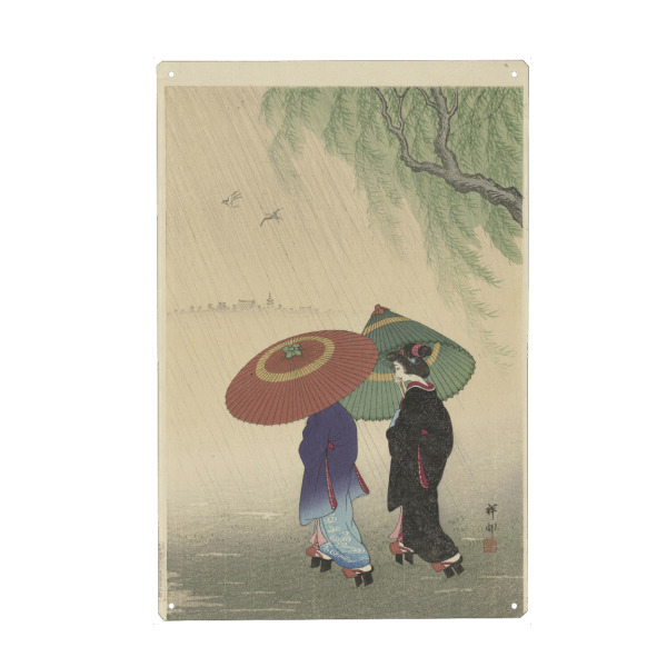 Holzbild "Zwei Frauen im Regen" artboxONE - Natur,Tiere,Menschen