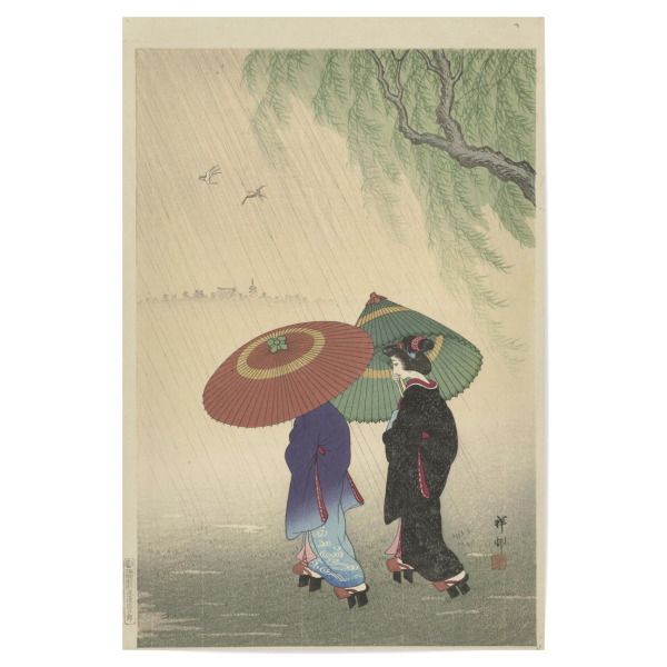 Poster 30x20 cm "Zwei Frauen im Regen" artboxONE - Natur,Tiere,Menschen