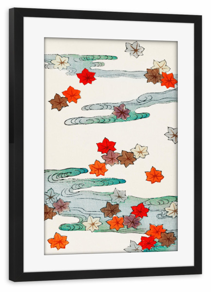 Poster mit Rahmen schwarz "Abstrakt Leaves" artboxONE - Natur,Abstrakt