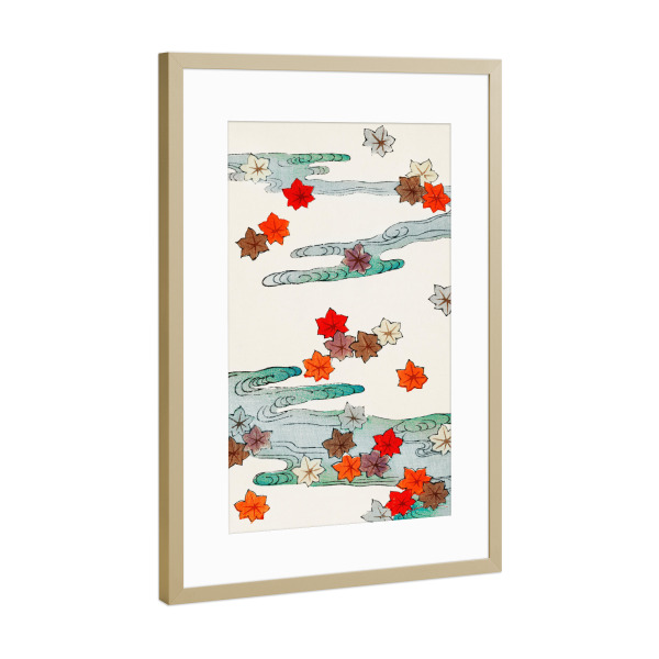 Poster mit Rahmen Gold "Abstrakt Leaves" artboxONE - Natur,Abstrakt