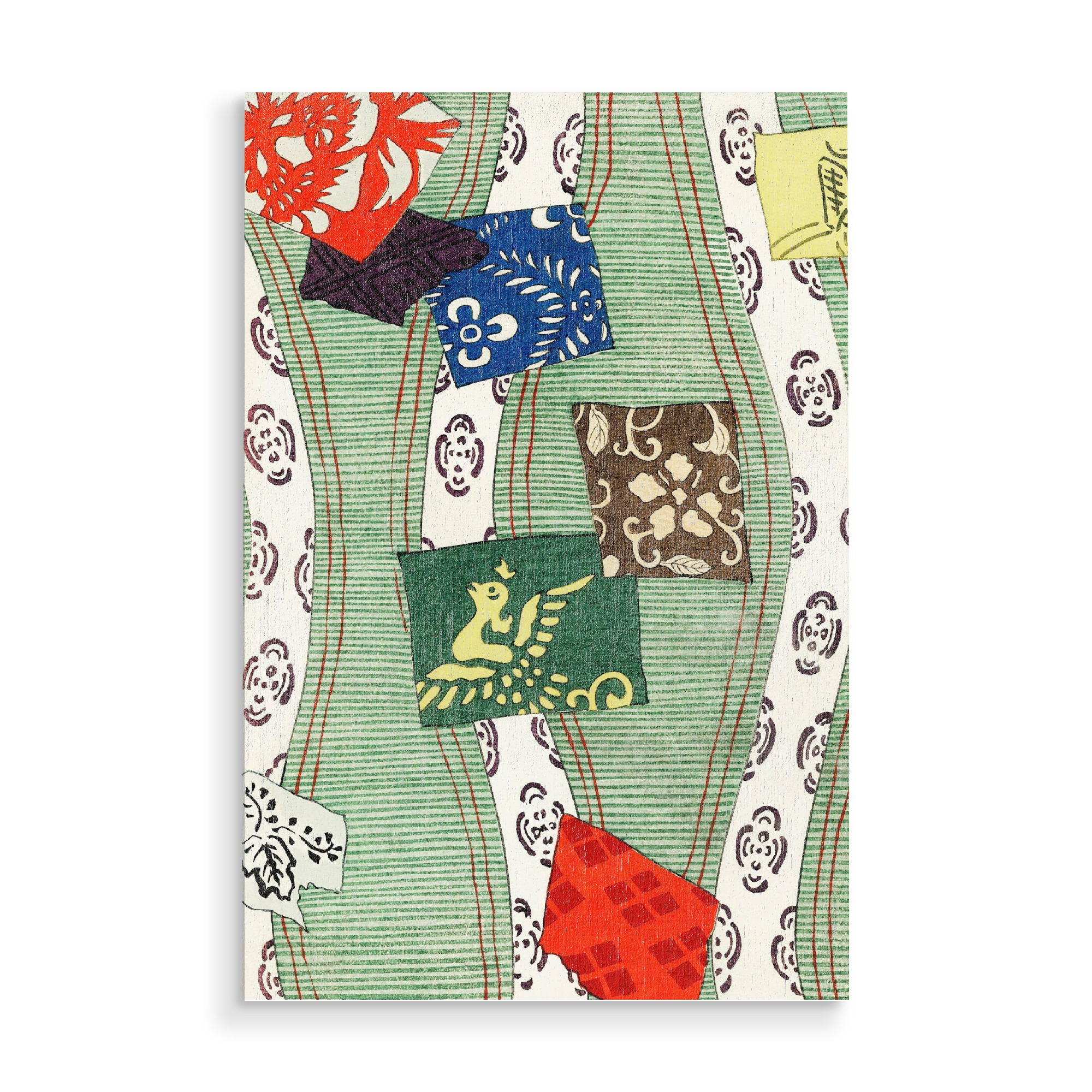 Holzbild "Colorful Shapes" artboxONE - Natur,Abstrakt,Fashion - Japan,Malerei,Gemälde,Kunst,Abstrakt,Formen,Fashion,Watanabe seitei (shotei)