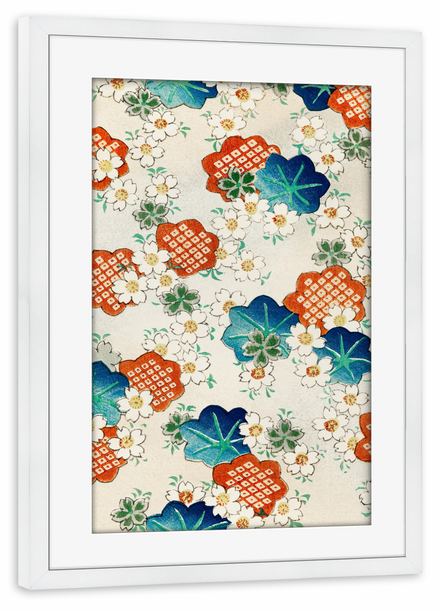 Poster mit Rahmen weiß "Blumenmeer von Seitei" artboxONE - Natur,Floral,Abstrakt - Blumen,Floral,Flowers,Natur,Japan,Blüten,Malerei,Gemälde,Kunst,Bunt