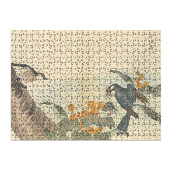 artboxONE Puzzle "Vögel und Blumen" artboxONE - Natur,Tiere - Masayoshi kitao,Japan,Malerei,Gemälde,Kunst,Vögel,Natur,Ast,Baum