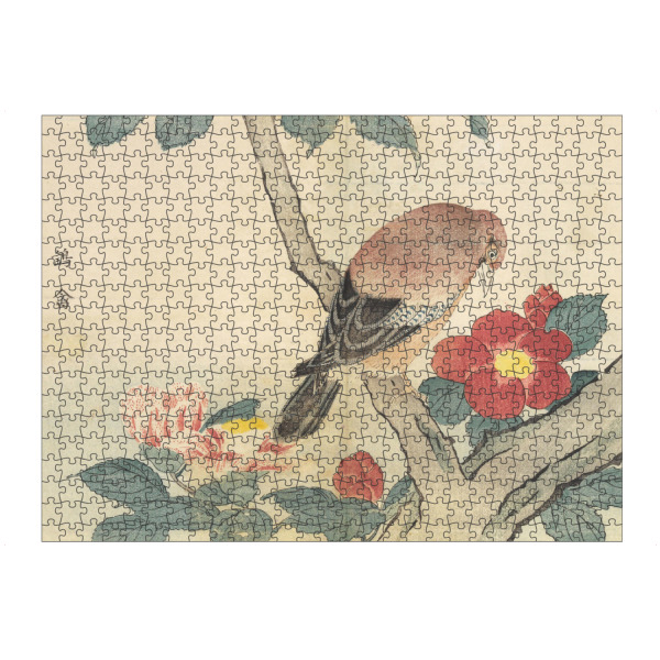 artboxONE Puzzle "Vogel schnuppert an einer Blume" artboxONE - Natur,Floral,Tiere
