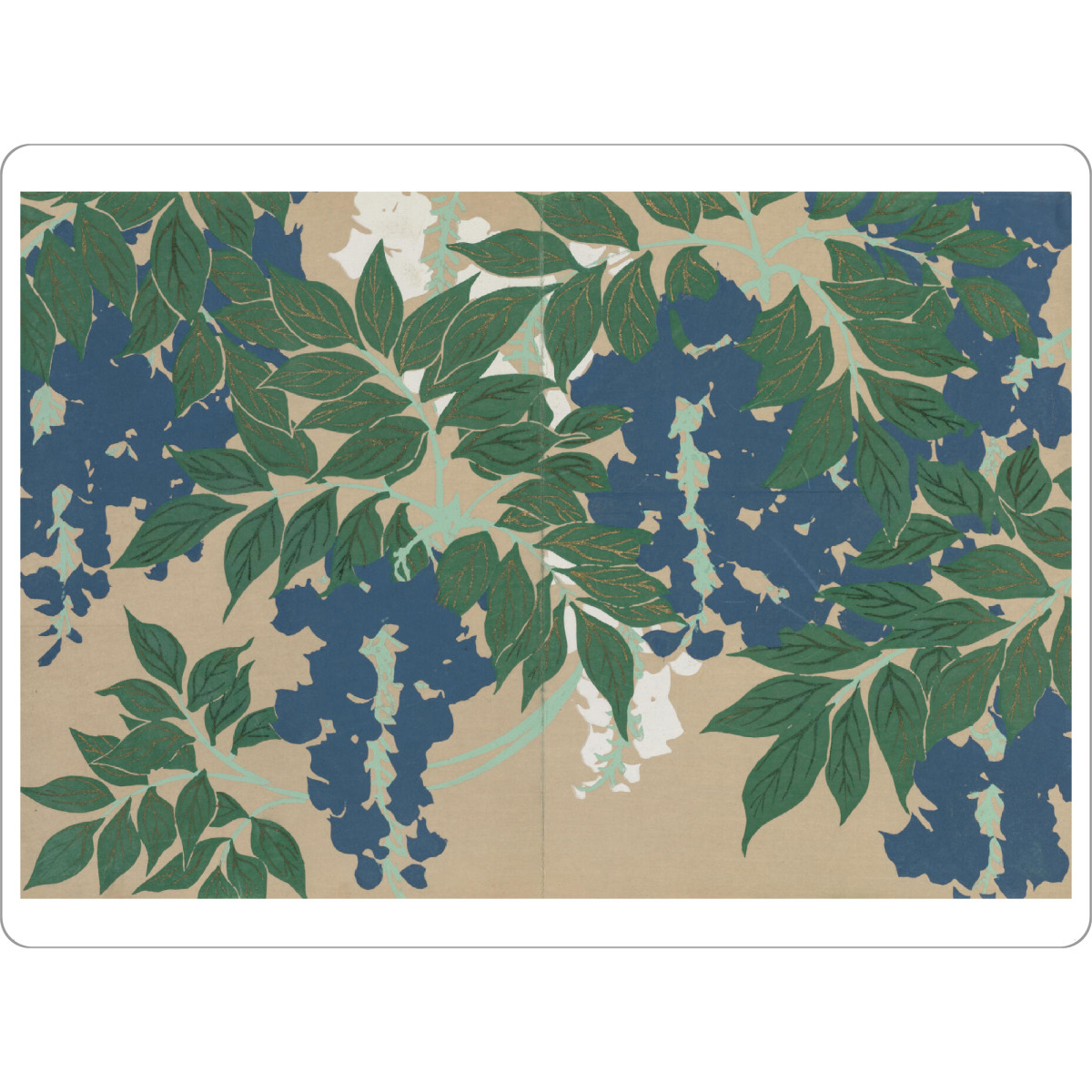 Tischset "Glyzinie (Fuji)" artboxONE - Natur,Floral - Kamisaka sekka,Kunst,Malerei,Gemälde,Floral,Blumen,Flowers,Bunt,Japan,Natur,Botanisch,Glyzinie