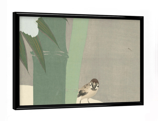 Poster mit schwarzem Rahmen "Settchu-take (Bambus im Schnee)" artboxONE - Natur,Floral,Tiere