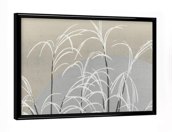 Poster mit schwarzem Rahmen "Obana ni tsuki" artboxONE - Natur,Floral - Kamisaka sekka,Natur,Pampas,Gras,Pflanzen,Malerei,Gemälde,Kunst,Blätter,Reed