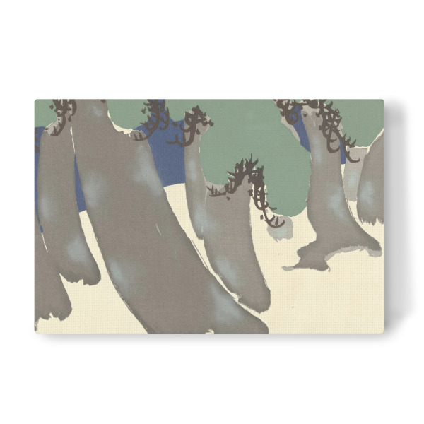 Leinwandbild "Windgepeitschte Kiefern" artboxONE - Natur,Abstrakt - Kamisaka sekka,Japan,Malerei,Gemälde,Kunst,Natur,Bäume