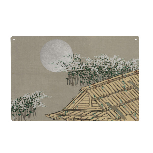 Holzbild "Herbstblumen (Aki no hana)" artboxONE - Natur,Architektur - Kamisaka sekka,Japan,Malerei,Gemälde,Kunst,Haus,Architektur,Tempel,Mond,Natur