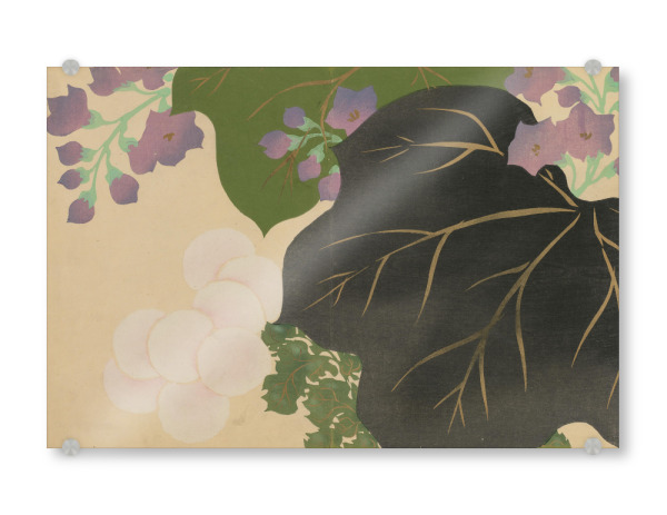 Acrylglasbild "Kiku, Kiri" artboxONE - Natur,Floral - Kamisaka sekka,Japan,Malerei,Gemälde,Kunst,Floral,Blumen,Blätter,Natur,Leaves