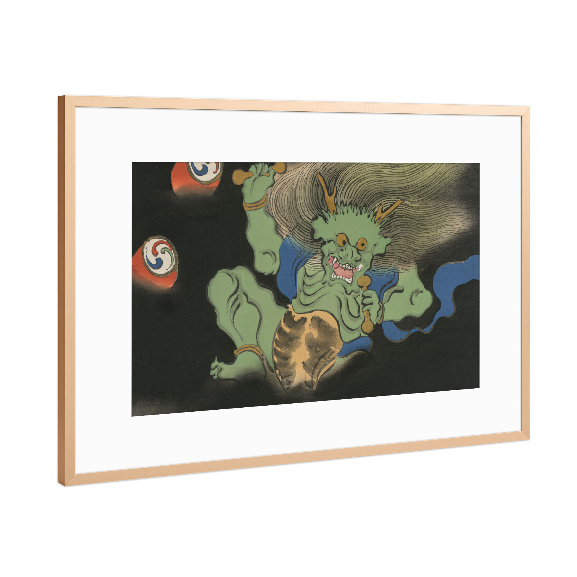 Poster mit Rahmen Kupfer "Gott des Donners (Raijin)" artboxONE - Abstrakt,Fiktion