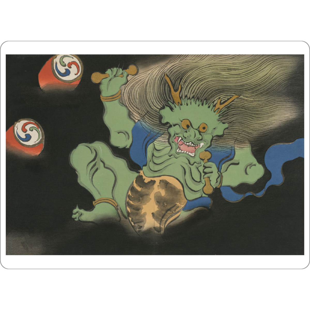 Tischset "Gott des Donners (Raijin)" artboxONE - Abstrakt,Fiktion - Kamisaka sekka,Japan,Malerei,Gemälde,Kunst,Fiktion,Bunt,Drache,Monster,Donner,Gott