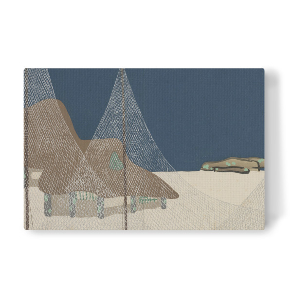 Leinwandbild "Fischerdorf (Ryoson)" artboxONE - Natur,Abstrakt - Kamisaka sekka,Fischen,Fischer,Japan,Malerei,Gemälde,Kunst,Natur,Landschaft