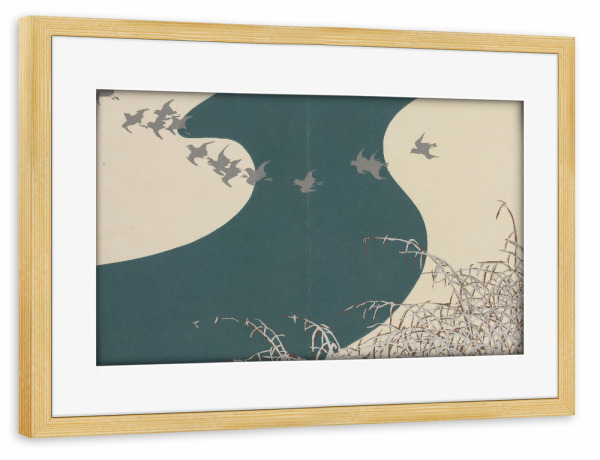 Poster mit Rahmen kiefer "Fluss im Winter (Fuyu no kawa)" artboxONE - Natur,Tiere
