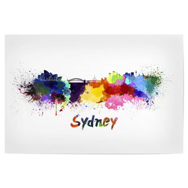 Poster 30x20 cm "SYDNEY skyline in watercolor-x" artboxONE - Städte,Abstrakt,Architektur