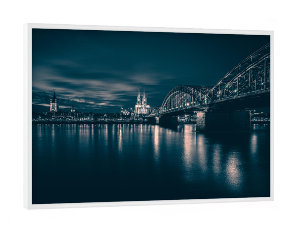 Poster mit weißem Rahmen "Cologne Dark Cityscape" artboxONE - Städte,Städte / Köln