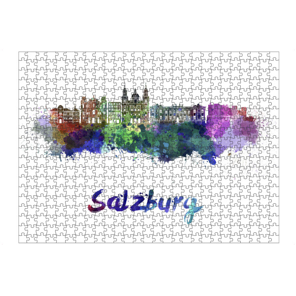 artboxONE Puzzle "SALZBURG skyline in watercolor-l" artboxONE - Städte,Abstrakt,Architektur
