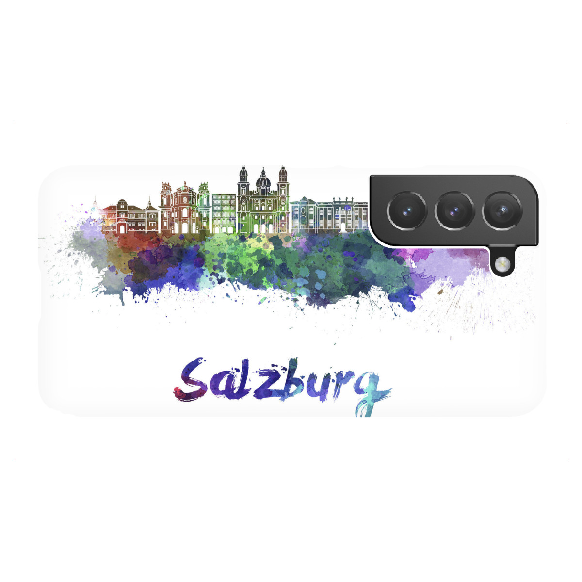 "SALZBURG skyline in watercolor-l"für Samsung Galaxy - Premium-Case Handyhülle artboxONE