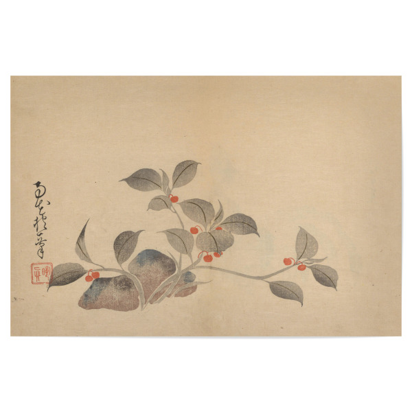 Poster "Minimal Leaves" artboxONE - Natur,Floral - Sakai hoitsu,Minimal,Leaves,Blätter,Natur,Pflanzen,Japan,Malerei,Gemälde,Kunst