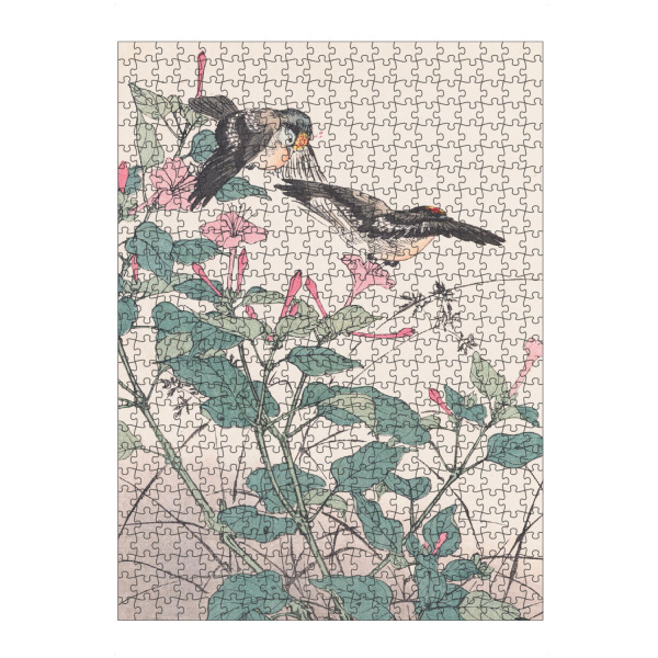Puzzle Ravensburger "Blumen und Vögel" artboxONE - Natur,Floral,Tiere - Imao keinen,Natur,Blumen,Floral,Pflanzen,Japan,Malerei,Gemälde,Kunst,Tiere