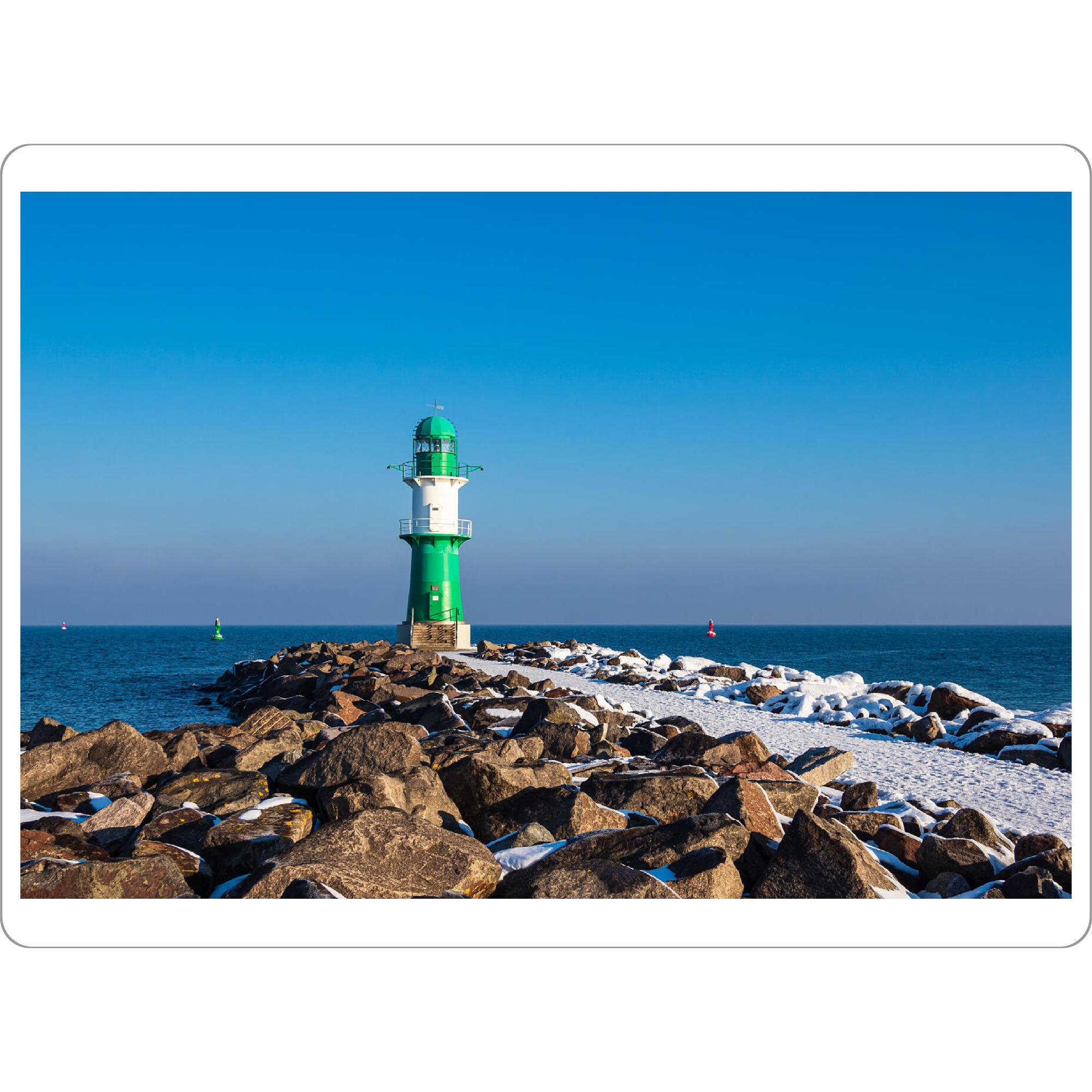 Tischset "Schnee, Molenturm und Ostsee" artboxONE - Natur,Reise,Architektur,Reise / Strand und Meer