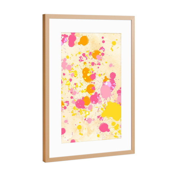 Poster mit Rahmen Kupfer "Colorful Splatter Pattern" artboxONE - Abstrakt