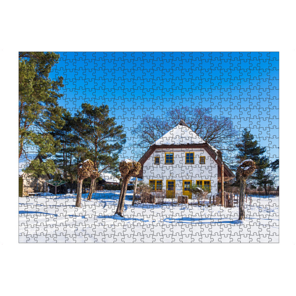 Puzzle Ravensburger "Schnee, Haus und Bäume" artboxONE - Natur,Reise,Architektur