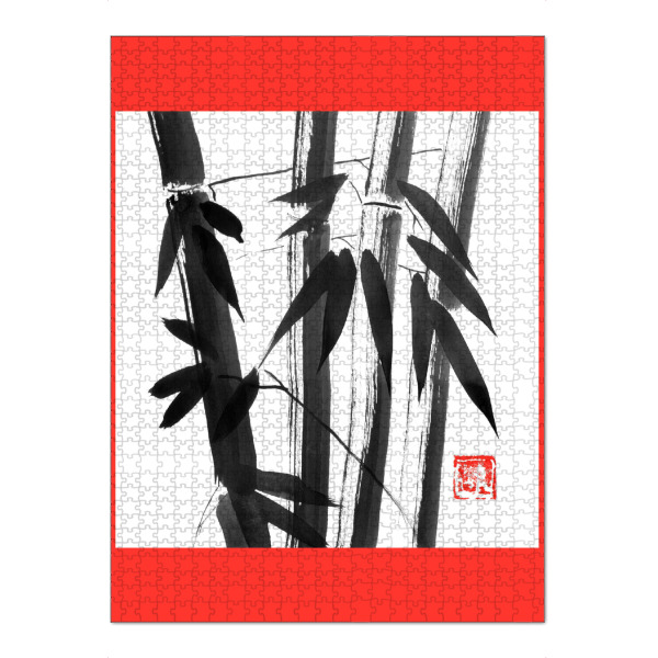 Puzzle Ravensburger "Bamboo b" artboxONE - Natur,Floral - Bamboo,Sumie,Japan,Baum,Schwarzweiß,Blackandwhite - Bild bamboo