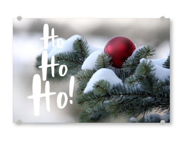 Acrylglasbild "Weiße Weihnachten Ho, ho, ho!" artboxONE - Typografie,Natur,Weihnachten
