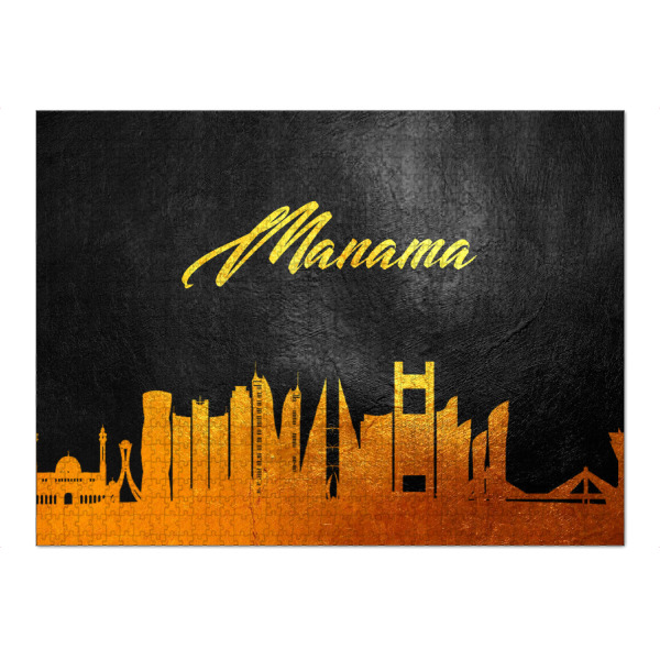 Puzzle Ravensburger "Manama Bahrain Gold Skyline" artboxONE - Städte - Manama,Bahrain,Gold,Skyline,City,Stadt - Bild manama