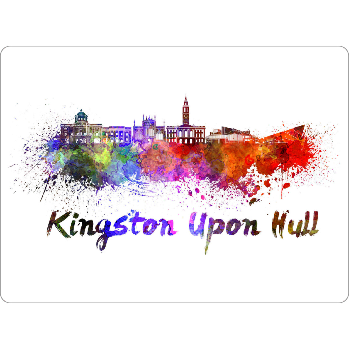 Tischset "KINGSTON UPON HULL skyline-J" artboxONE - Städte,Abstrakt,Architektur - Skyline,Monuments,Panoramic,Tourism,Color,City,Travel,Watercolor