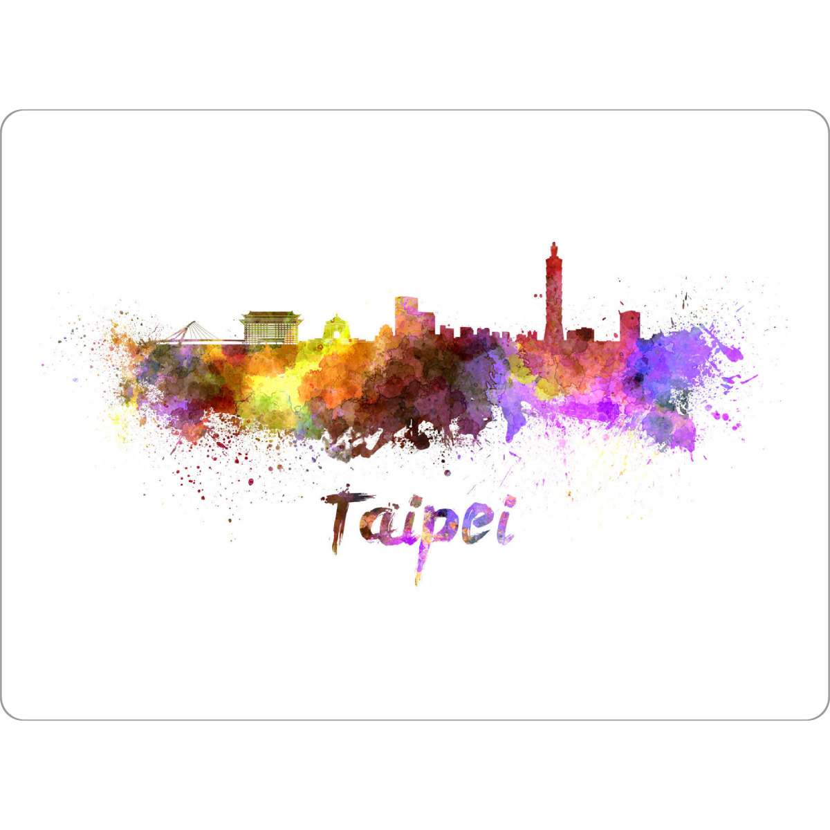 Tischset "TAIPEI skyline in watercolor-x" artboxONE - Städte,Abstrakt,Architektur