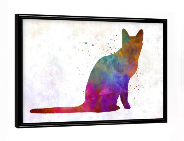 Poster mit schwarzem Rahmen "Korat cat in watercolor" artboxONE - Tiere,Abstrakt