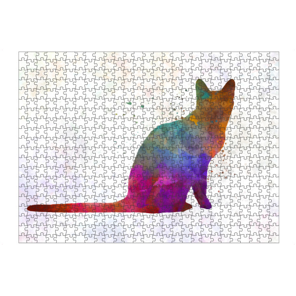 Puzzle Ravensburger "Korat cat in watercolor" artboxONE - Tiere,Abstrakt
