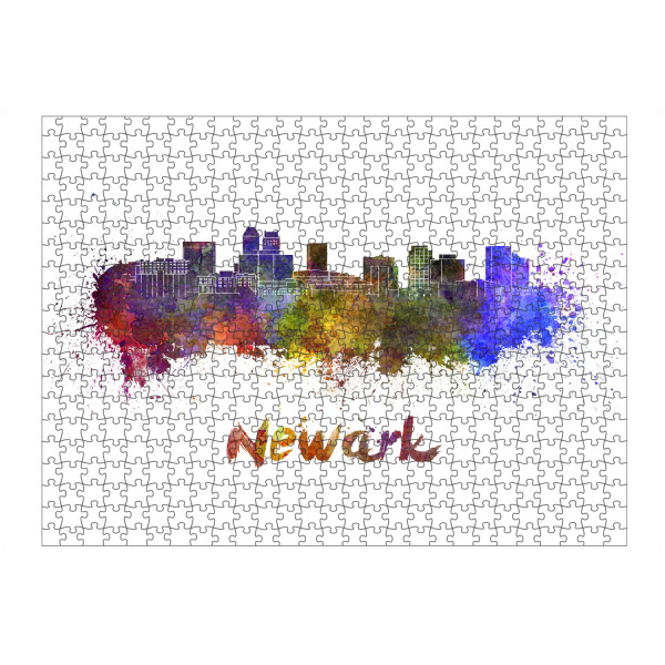 Puzzle Ravensburger "NEWARK skyline in watercolor-b" artboxONE - Städte,Abstrakt,Architektur