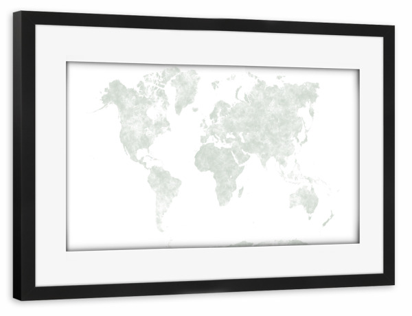 Poster mit Rahmen schwarz "World map in pastel color" artboxONE - Abstrakt,Kartografie