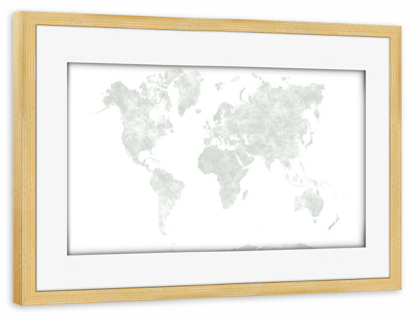Poster mit Rahmen kiefer "World map in pastel color" artboxONE - Abstrakt,Kartografie