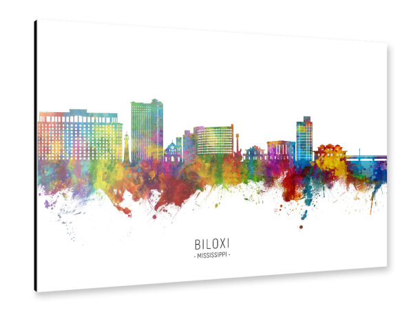 Alu-Dibond "Biloxi Mississippi Skyline txt" 30x20 cm artboxONE