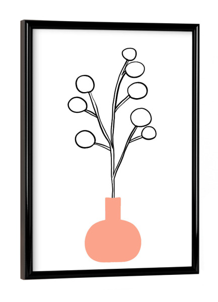 Poster mit schwarzem Rahmen "Flower Branch Vase" artboxONE - Natur,Floral,Abstrakt,Geometrie