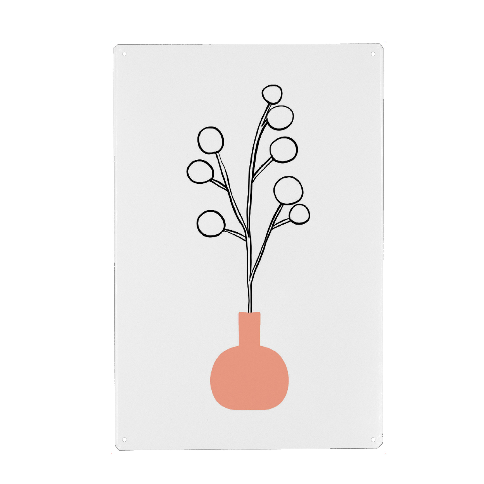 Holzbild "Flower Branch Vase" artboxONE - Natur,Floral,Abstrakt,Geometrie
