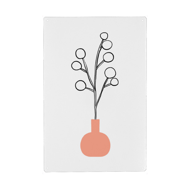 Holzbild "Flower Branch Vase" artboxONE - Natur,Floral,Abstrakt,Geometrie